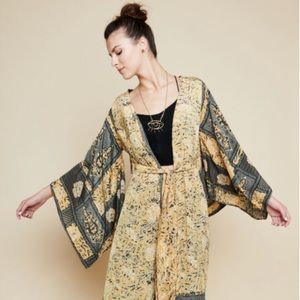 Earthbound Sari Print Kimono